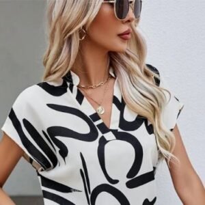 Blusa con estampado de manga murciélago